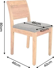 Dizajnová stolička Timber II Sheesham / sivá