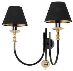 ROMA 2 | čierna elegantná nástenná lampa