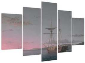 Obraz - Fitz Henry Lane, Lumber Schooners at Evening on Penobscot Bay, reprodukcia (150x105 cm)