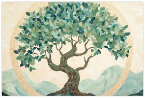 Obraz – Elegantná mozaika so stromom (90x60 cm)