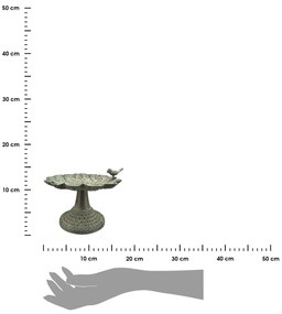 Napájadlo pre vtáky na nohe Lillian, 13x17 cm, kov, zelená