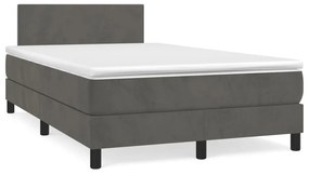Boxspring posteľ s matracom, tmavosivá 120x190 cm, zamat 3269826