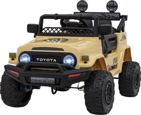 Ramiz Toyota FJ Cruiser pre deti béžová + diaľkové ovládanie + pohon 4x4 + LED audio + EVA + pomalý štart