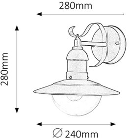 Rabalux 8682 - Vonkajšie nástenné svietidlo OSLO 1xE27/60W/230V