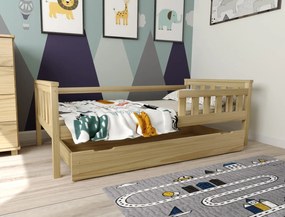 Detská posteľ z masívu borovice FRANK - 200x90 cm - prírodná