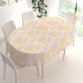 Biante Teflónový oválny obrus TF-069 Žlto-ružové kvety s lístkami 50x100 cm