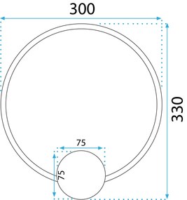 Toolight Toolight, LED nástenné svietidlo 30cm, 13W, APP1385-CW, zlatá matná, OSW-00939