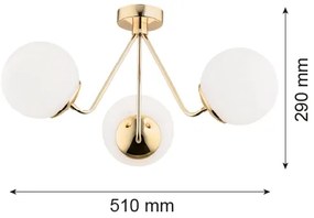 Argon 1481 - Luster prisadený TOMAR 3xE27/15W/230V mosadz