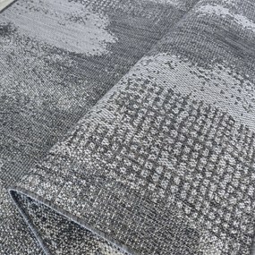 DY Sivý obojstranný koberec z lana s abstraktným vzorom Zara 10 Rozmer: 80x150 cm
