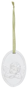 Závesná biela ozdoba s anjelom - 7 * 2 * 10 cm