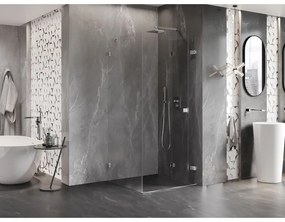 Mexen Lunar-F, 1-krídlový sprchový kút so skladacími dverami, pravý, 90 x 90 cm, 8mm číre sklo, chrómový profil, 836-090-090-01-00-P