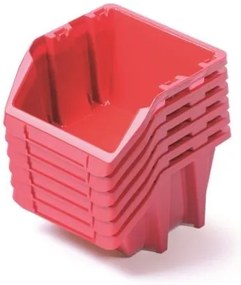 Sada 6 úložných boxov po 21,4 × 19,8 × 13,3 cm, červená
