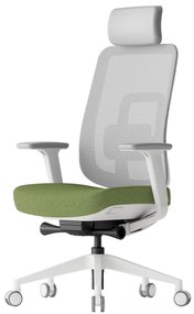 Kancelárska ergonomická stolička K42 White — sieť, látka, biela / viac farieb Zelená