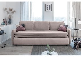 Béžová zamatová rozkladacia pohovka Miuform Tender Eddie
