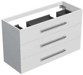 Kúpeľňová skrinka Naturel Cube bez umývadla, 120x3,6x46 cm, lesklá biela CUBE461203BLBU