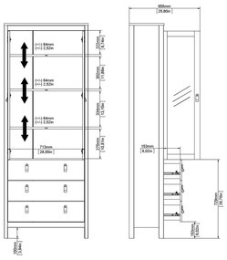 Sivobéžová vitrína 78x199x33 cm Madrid – Tvilum
