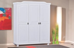 Šatníková skriňa Bastian, bielená borovica