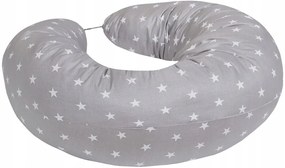 Dojčiaci vankúš BABYMAM PREMIUM - Biele hviezdičky so šedou