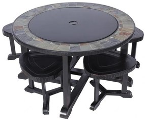Záhradné ohnisko Grill, 4 stoličky 75x105 cm