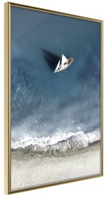 Artgeist Plagát - Yacht at Sea [Poster] Veľkosť: 30x45, Verzia: Zlatý rám