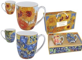 Hrnčeky 450 ml - set 2 ks Vincent van Gogh Slnečnice + irisy, CARMANI