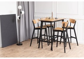 Barové stoličky v čierno-prírodnom farebnom prevedení z kaučukového dreva v súprave 2 ks 105 cm Roxby – Actona