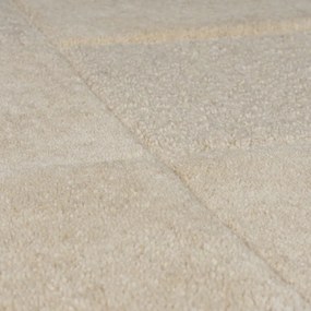 Béžový ručne tkaný vlnený behúň 60x230 cm Checkerboard – Flair Rugs