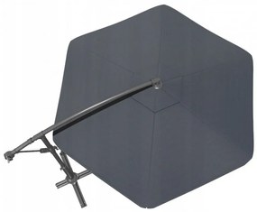 Záhradný slnečník 3,5 m so solárnym LED osvetlením – grafitový, UV50+