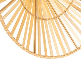 Orientálna nástenná lampa čierna s prírodným bambusom - Pua