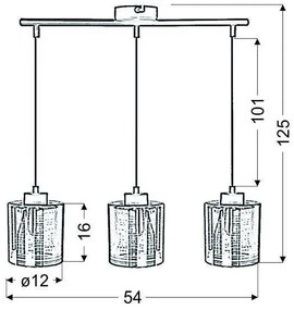 Luster na lanku COX 3xE27/60W/230V