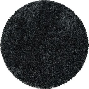 Antracitový okrúhly koberec ø 80 cm Fluffy – Ayyildiz Carpets