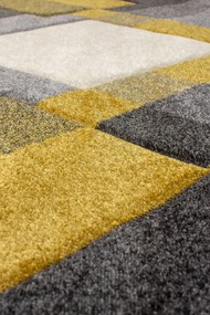 Flair Rugs koberce Behúň Hand Carved Nimbus Grey/Ochre - 80x230 cm