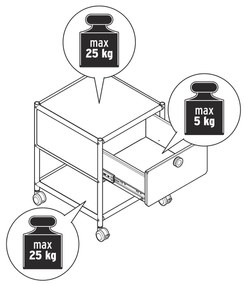 Kovový nočný stolík so zásuvkou »CN3«