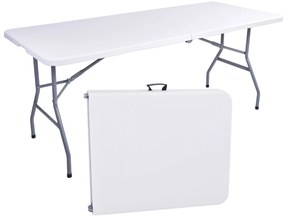 Cateringový stôl PARTY WHITE skladateľný do kufra 180 cm