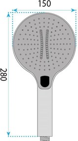 Rea JS-033, ručná sprchová hlavica, 4 funkcie, zlatá matná, REA-03907