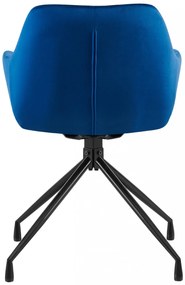 Jedálenská stolička Welby zamat - tmavo modrá