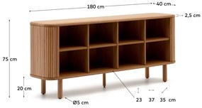 Komoda v dekore jaseňa s posuvnými dverami v prírodnej farbe 180x75,5x40 cm Mailen – Kave Home