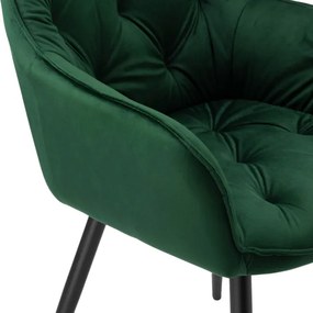 Jedálenská stolička NEVADA zamatová, tmavozelená