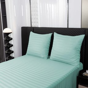 Hotelové obliečky z mikrovlákna JASMINE mentolové - prúžok 2 cm Rozmer obliečky: 2 ks 70 x 80 cm | 160 x 200 cm