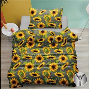 Bavlnené obliečky SUNFLOWER sivé Rozmer obliečky: 70 x 90 cm | 140 x 200 cm
