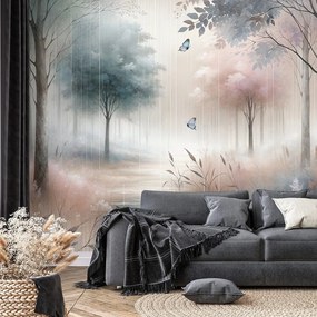 Tapeta jemný lesný sen s motýľmi