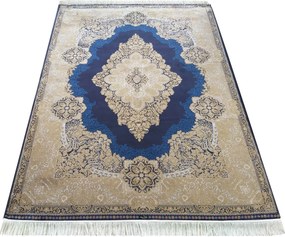 DY Hodvábny exkluzívny koberec Qum Silk 02 - modrá Rozmer: 160x230 cm