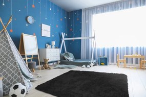 Protišmykový koberec SHAGGY čierny