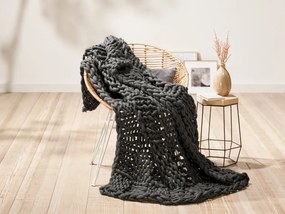MERADISO® Pletená deka hrubej priadze, 120 x 150 cm (antracitová), šedá (100285408)