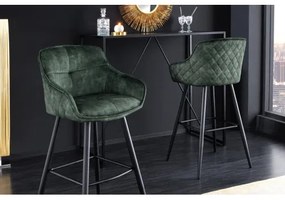 Barová stolička Euphoria 43688 Zamat - Tmavozelená  - Komfort-nábytok