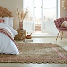 Flair Rugs koberce Kusový koberec Grace Jute Natural/Pink - 160x230 cm