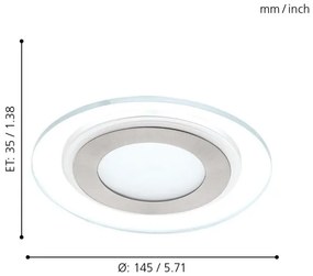 Eglo 95932 - LED podhľadové svietidlo PINEDA 1 1xLED/11W/230V