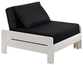 Biela vyvýšená detská posteľ z borovicového dreva s úložným priestorom 90x200 cm PINO – Vipack