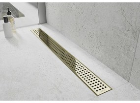 Mexen Flat 360°, nerezový sprchový žľab vzor M08 50 cm, zlatá lesklá, 1525050-40