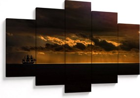Obraz plachetnice pri západe slnka (150x105 cm)